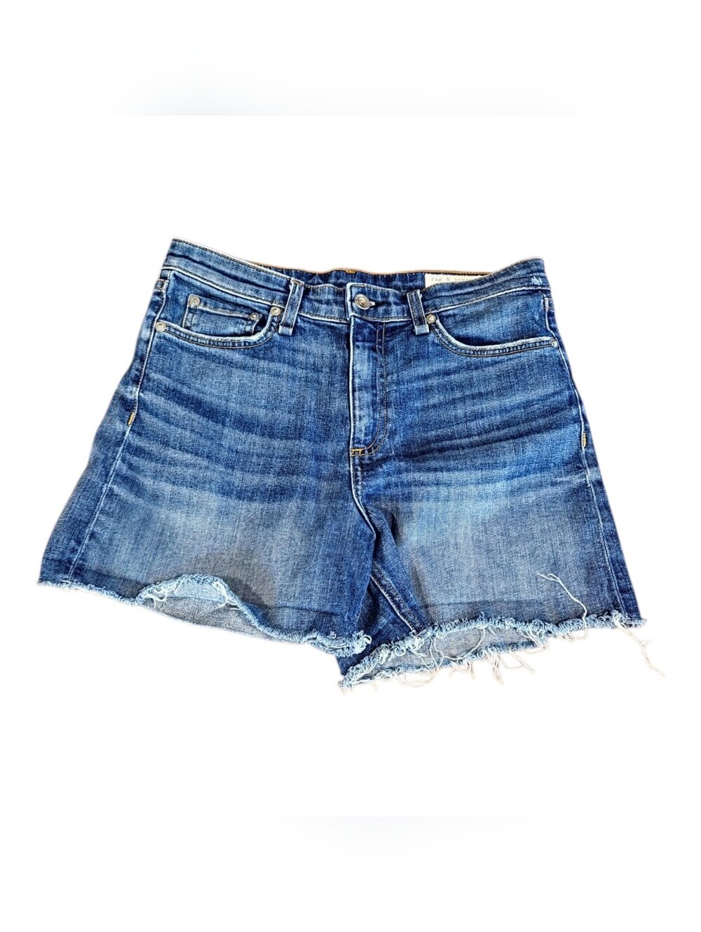 rag & bone Nina High-Rise Short Women's Blue Denim Shorts Size 26‎ Button Casual